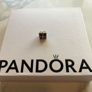 Pandora authentic sterling silver charm - Violet Enamel Flower
